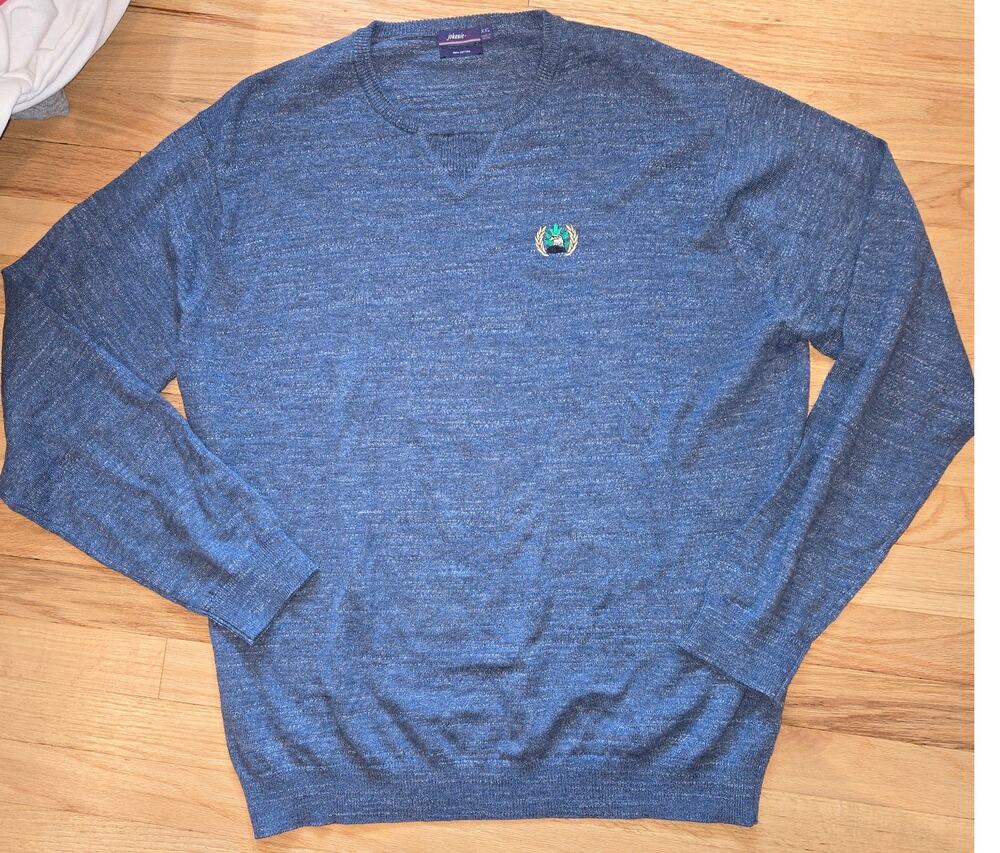 Johnnie-O 100% cotton mens sweater w/ eagle sz XXL blue